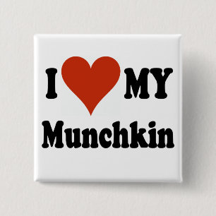 Bóton Quadrado 5.08cm Eu amo meus presentes e roupa do gato de Munchkin