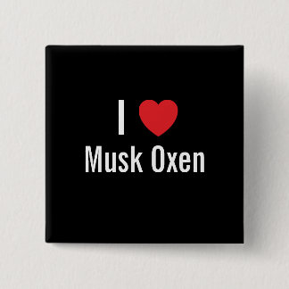 Bóton Quadrado 5.08cm Eu amo Musk Oxen