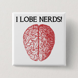 Bóton Quadrado 5.08cm Eu Amo Nerds Amo Botão Engraçado Distintivo Alfine