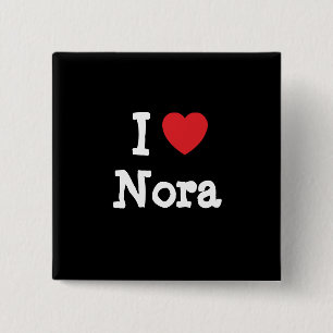 Bóton Quadrado 5.08cm Eu amo Nora Heart T-Shirt
