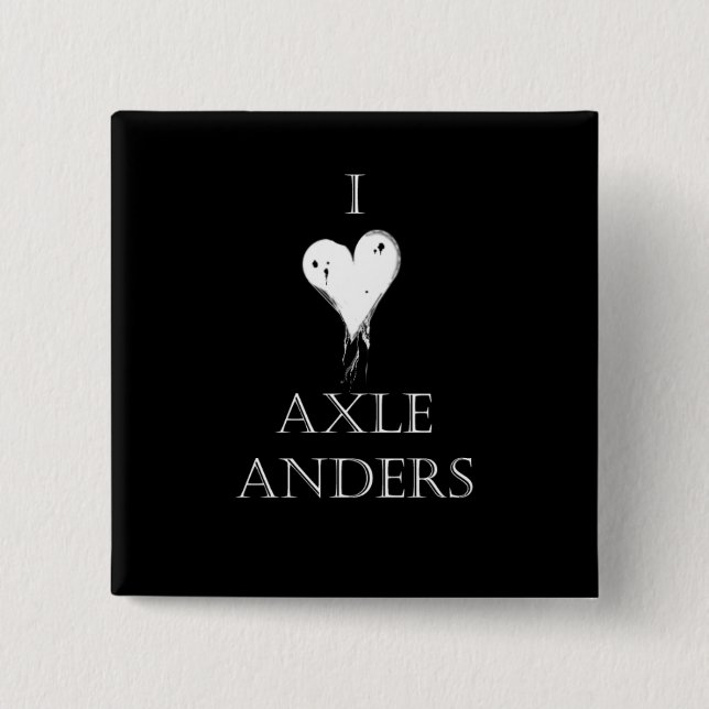 Bóton Quadrado 5.08cm "Eu amo Pin de Anders do eixo" (Frente)