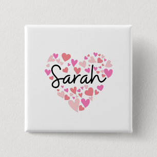 Bóton Quadrado 5.08cm Eu amo Sarah
