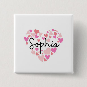 Bóton Quadrado 5.08cm Eu amo Sophia