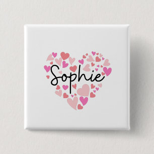 Bóton Quadrado 5.08cm Eu amo Sophie