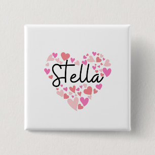 Bóton Quadrado 5.08cm Eu amo Stella