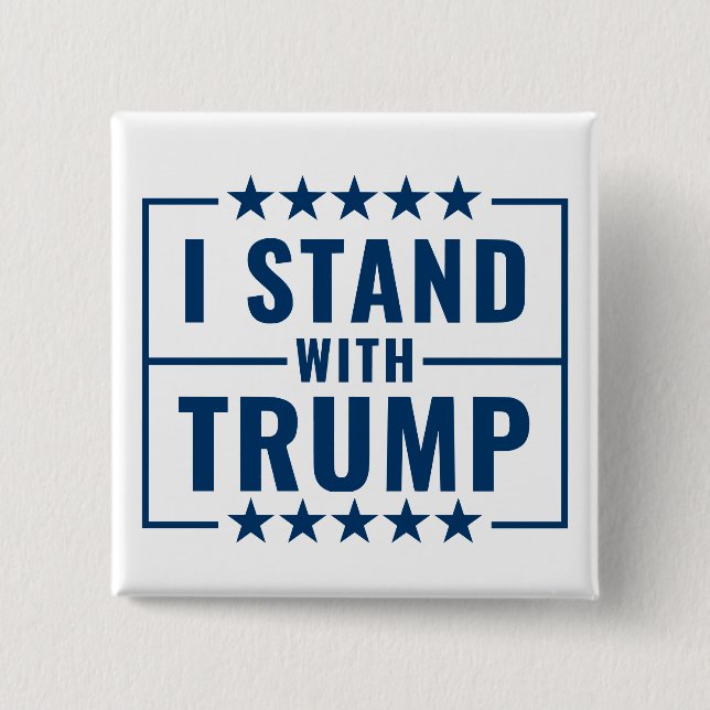 Bóton Quadrado 5.08cm Eu Apoio Trump  (Frente)