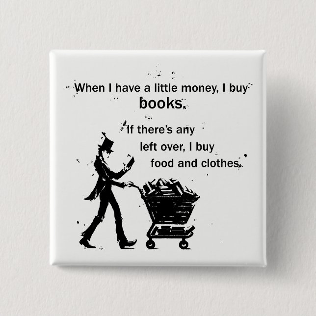 Bóton Quadrado 5.08cm Eu compro livros (Frente)