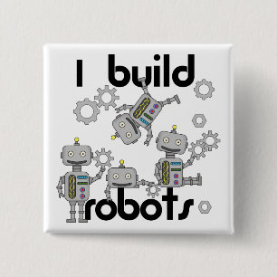 Bóton Quadrado 5.08cm Eu construo robôs