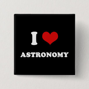 Bóton Quadrado 5.08cm Eu coração mim amo a astronomia