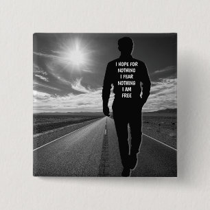 Bóton Quadrado 5.08cm Eu espero por nada de citação motivacional