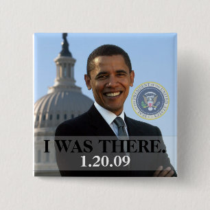 Bóton Quadrado 5.08cm EU ESTAVA LÁ - presidente Obama História (o