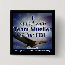 Bóton Quadrado 5.08cm Eu estou com botão de Mueller