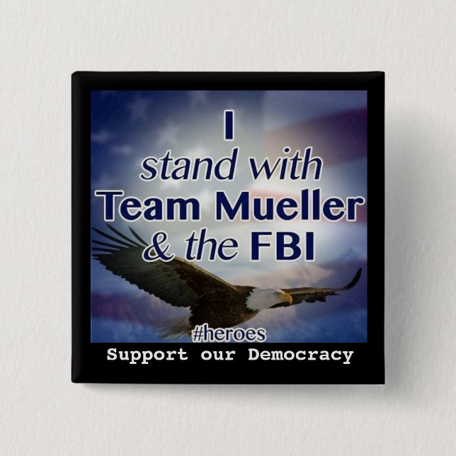 Bóton Quadrado 5.08cm Eu estou com botão de Mueller (Frente)