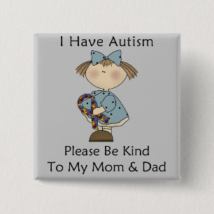 Bóton Quadrado 5.08cm Eu estou com o autismo
