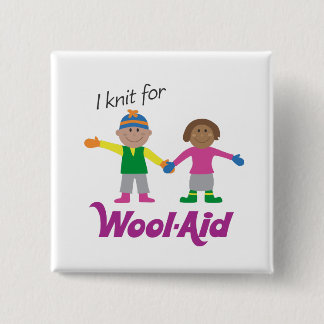 Bóton Quadrado 5.08cm Eu faço malha para o botão do Lã-Auxílio