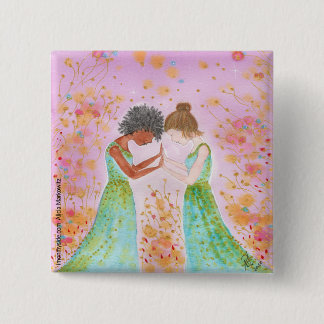 Bóton Quadrado 5.08cm Eu Fico Ao Seu Pino