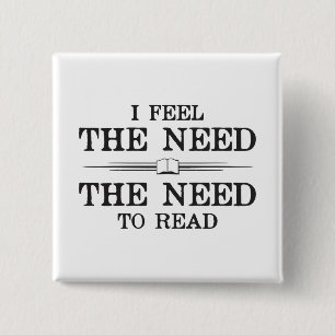 Bóton Quadrado 5.08cm Eu sinto a necessidade de ler