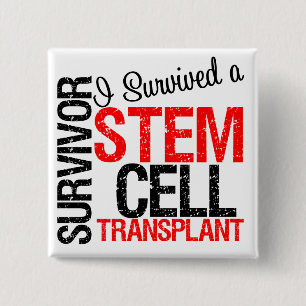 Bóton Quadrado 5.08cm Eu sobrevivi a uma transplantação da célula