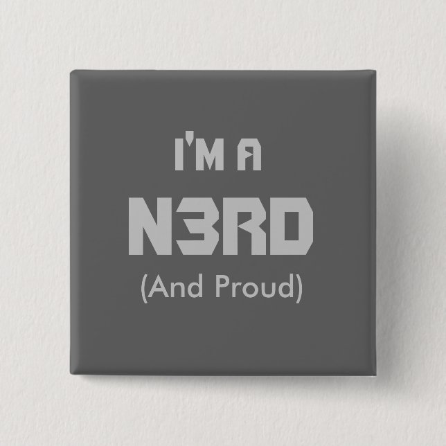 Bóton Quadrado 5.08cm Eu sou um nerd (Frente)