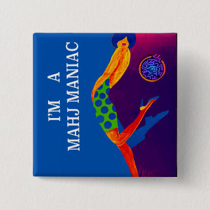 Bóton Quadrado 5.08cm Eu sou um Pin do Maniac de Mahj