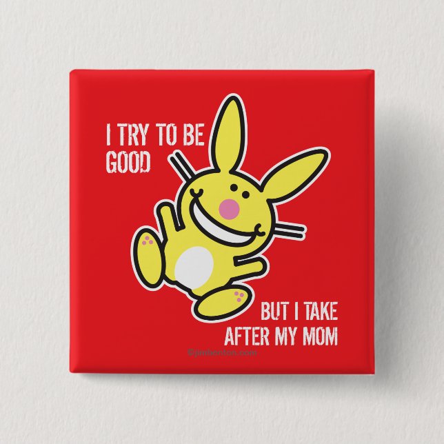 Bóton Quadrado 5.08cm Eu tomo após minha mamã (Frente)