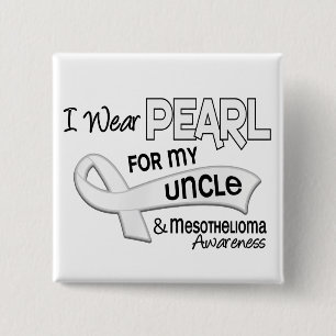 Bóton Quadrado 5.08cm Eu visto a pérola para meu tio 42 mesotelioma