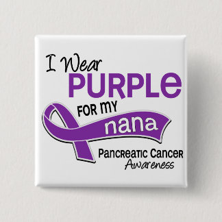 Bóton Quadrado 5.08cm Eu visto o câncer de pâncreas de Nana do roxo 42