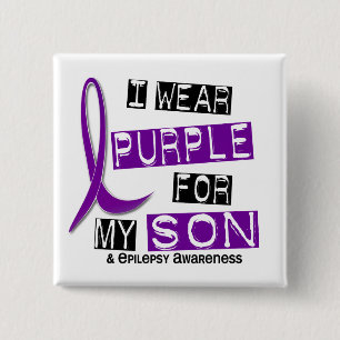 Bóton Quadrado 5.08cm Eu visto o roxo para minha epilepsia do filho 37