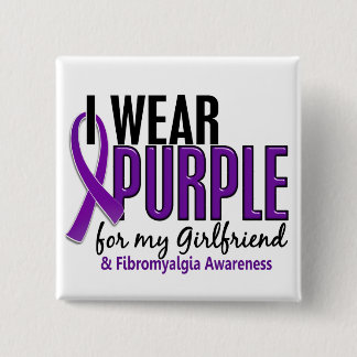 Bóton Quadrado 5.08cm Eu visto o roxo para minha fibromialgia do