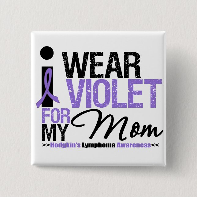 Bóton Quadrado 5.08cm Eu Visto Violet Pela Minha Mãe (Frente)