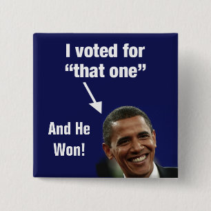 Bóton Quadrado 5.08cm Eu votei para "esse um" botão de Obama - e ganhou