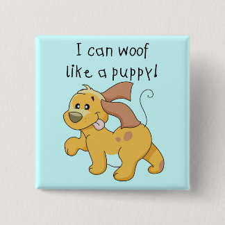 Bóton Quadrado 5.08cm Eu Woof gosto do camiseta e dos presentes de um fi