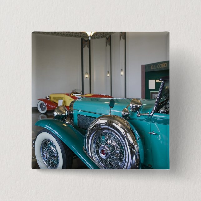 Bóton Quadrado 5.08cm EUA, Indiana, castanho-aloirado: (Frente)