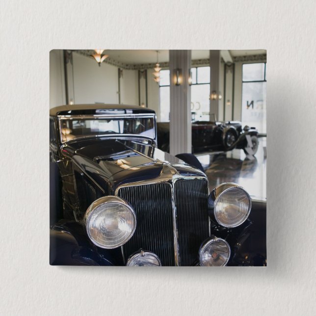 Bóton Quadrado 5.08cm EUA, Indiana, castanho-aloirado: (Frente)