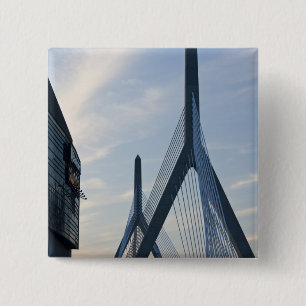 Bóton Quadrado 5.08cm EUA, Massachusetts, Boston. A Ponte Zakim.