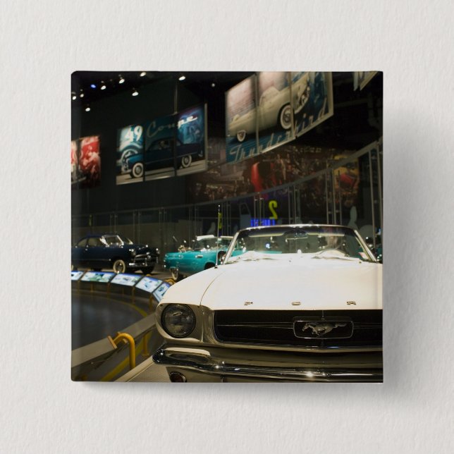 Bóton Quadrado 5.08cm EUA, Michigan, Detroit: Excursão da fábrica do (Frente)