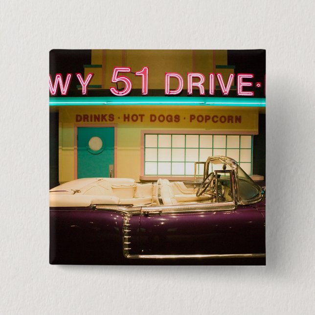 Bóton Quadrado 5.08cm EUA, Tennessee, Memphis: Elvis Presley (Frente)