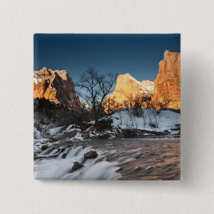 Bóton Quadrado 5.08cm EUA, Utah, Parque Nacional Zion. Nascer do sol na
