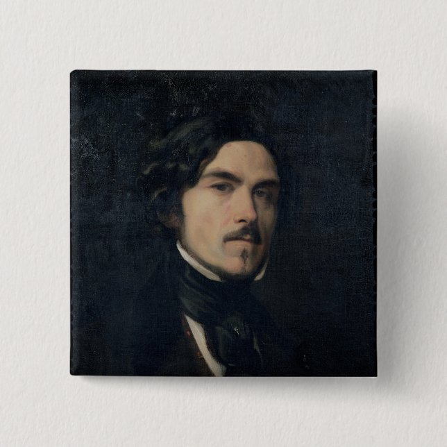 Bóton Quadrado 5.08cm Eugene Delacroix 1840 (Frente)