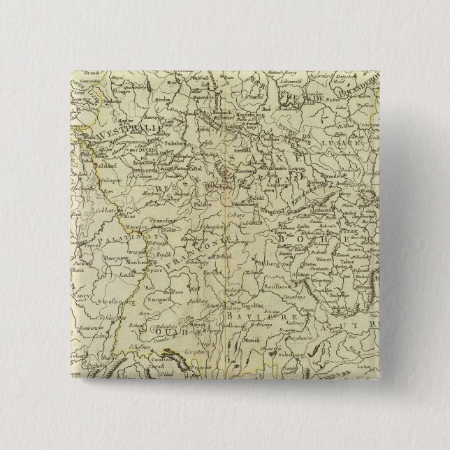 Bóton Quadrado 5.08cm Europa, Alemanha, Áustria (Frente)