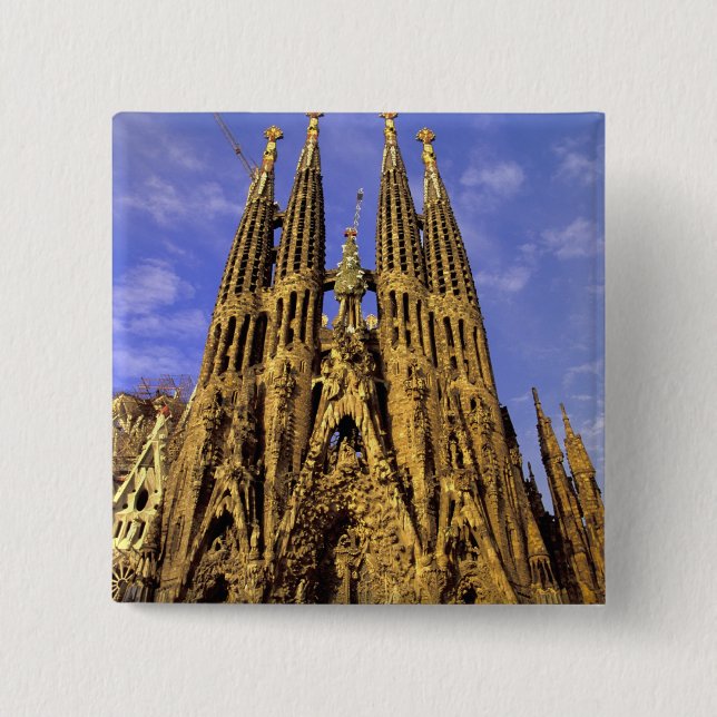 Bóton Quadrado 5.08cm Europa, Espanha, Barcelona, Sagrada Família (Frente)
