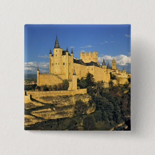Bóton Quadrado 5.08cm Europa, Espanha, Segóvia. O imponente Alcazar,