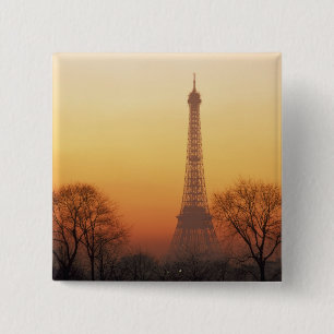 Bóton Quadrado 5.08cm Europa, França, Paris. Torre Eiffel (Médio