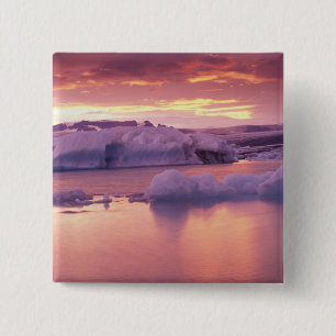 Bóton Quadrado 5.08cm Europa, Islândia, lagoa Jokulsarlon
