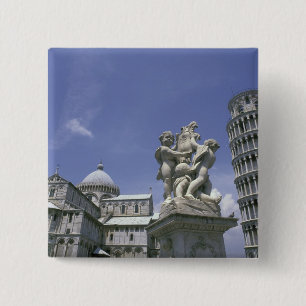 Bóton Quadrado 5.08cm Europa, Itália, Pisa, Torre de Pisa