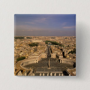 Bóton Quadrado 5.08cm Europa, Itália, Roma, O Vaticano. Vista de S.