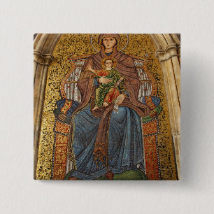 Bóton Quadrado 5.08cm Europa, Itália, Sicília, Taormina. Madona e filho