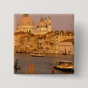 Bóton Quadrado 5.08cm Europa, Itália, Vêneto, Veneza. Vista do pôr do so