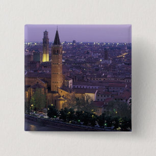 Bóton Quadrado 5.08cm Europa, Itália, Verona, Vista do Castel S.