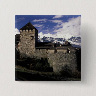 Bóton Quadrado 5.08cm Europa, Liechtenstein, Vaduz. Castelo de Vaduz, 2